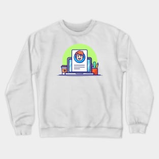 Curriculum Vitae Cartoon Vector Icon Illustration (5) Crewneck Sweatshirt